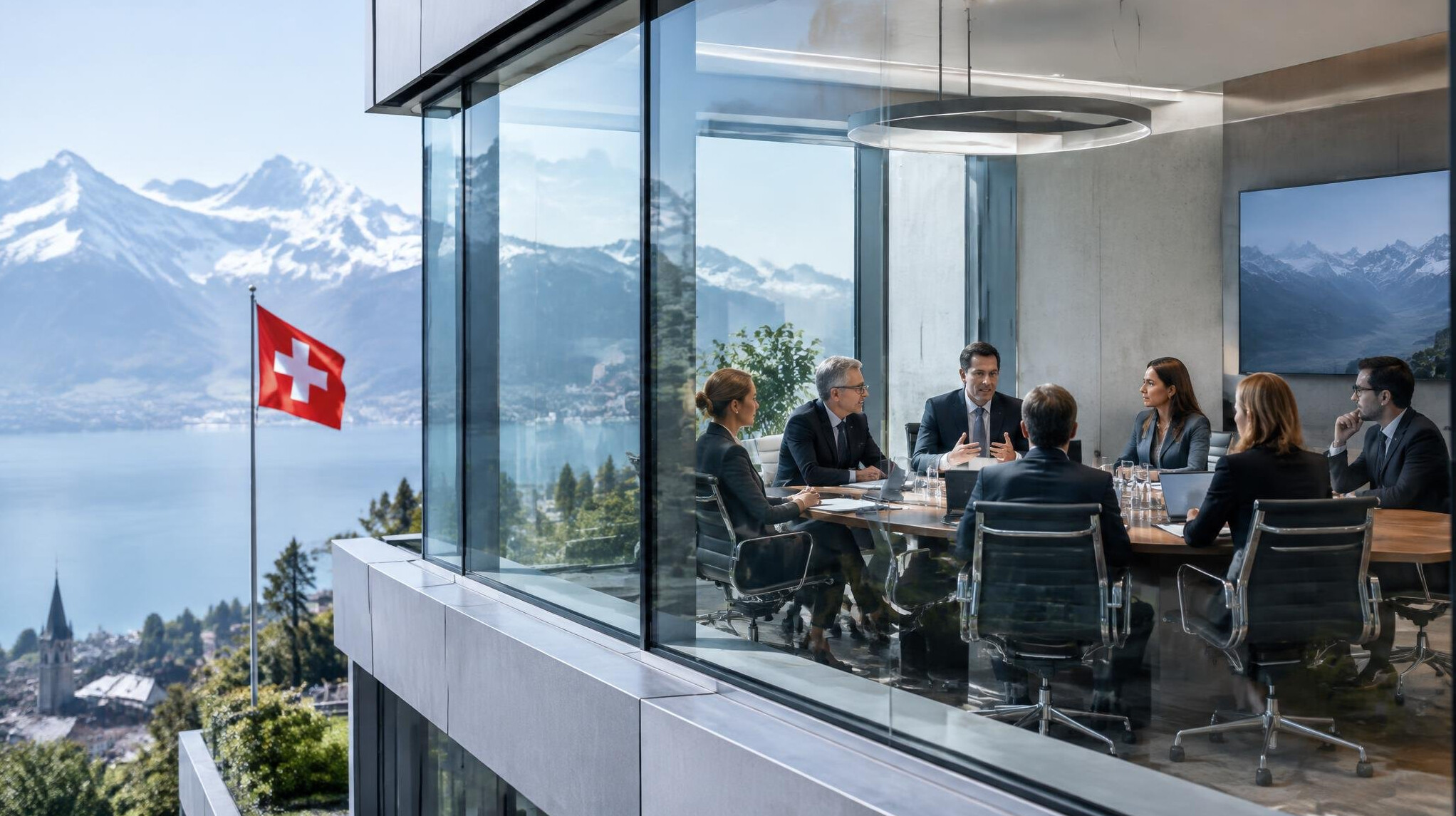 swiss corporate building exterior