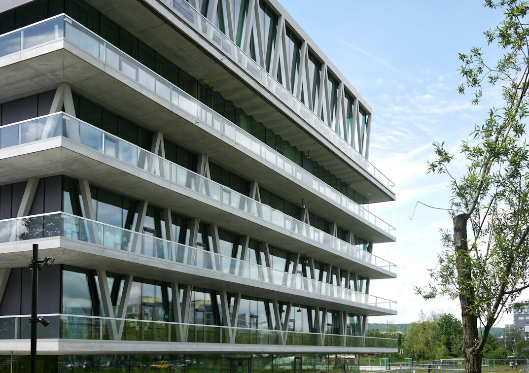 swiss corporate building exterior